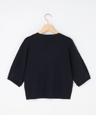 組曲 L 【先行予約・WEB限定】ポップコーンアーガイル5分袖 ニット ネイビー系