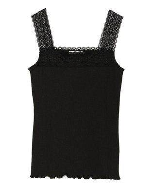 earth music&ecology レーススクエアキャミソール Black