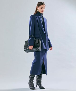 BEIGE， 【VERY NaVY12月号掲載】BUNNELL / ウールハイウエストタブボタンスカート Navy