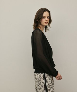 GRACE CONTINENTAL ノーカラーカラミブルゾン ブラック