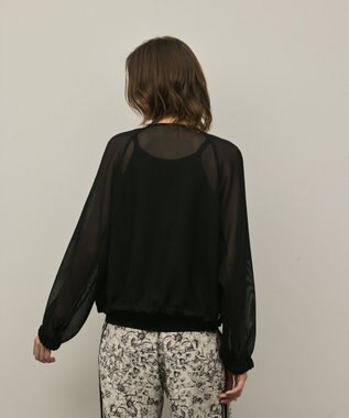 GRACE CONTINENTAL ノーカラーカラミブルゾン ブラック