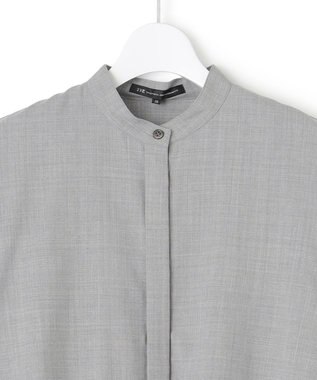 23区 L 【洗える】TWマットクロス シャツワンピース ライトグレー系