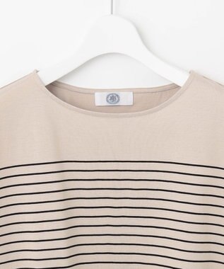 J.PRESS LADIES パネルボーダー ドルマン カットソー ベージュ系1