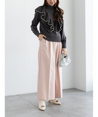 Te chichi ラッフルフリルニット チャコールグレー