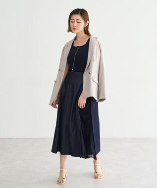 YECCA VECCA 2wayスクエアノースリーブニット Navy