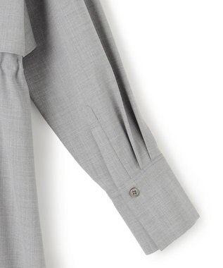23区 【洗える】TWマットクロス シャツワンピース ライトグレー系