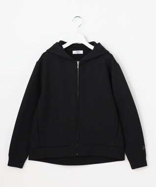 J.PRESS LADIES ダンボールジャージー ジップアップ パーカー ブラック系