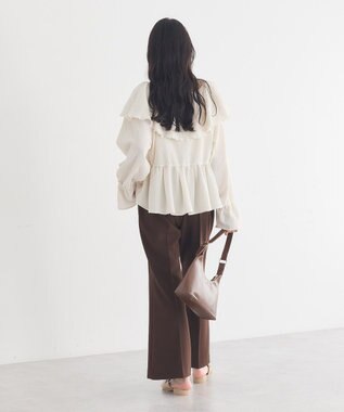 earth music&ecology センターシームフレアパンツ Brown