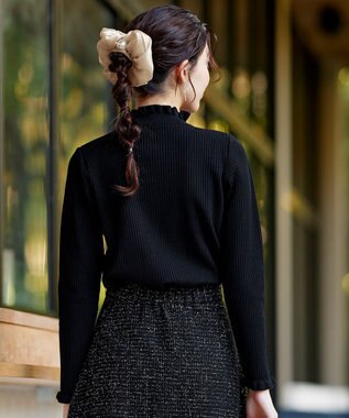 Tiaclasse パール付きオーガンジーシュシュ ベージュ