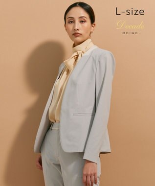 BEIGE， 【L-size】AUDREY / ノーカラージャケット L.Gray