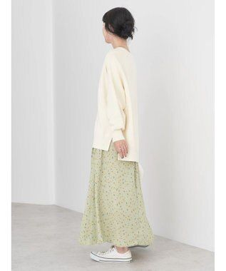 earth music&ecology キンモクセイ柄フレアスカート Green