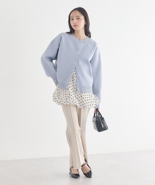 earth music&ecology センターシームフレアパンツ Light Beige