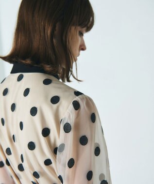 GRACE CONTINENTAL ラメドット刺繍ドレス キナリ