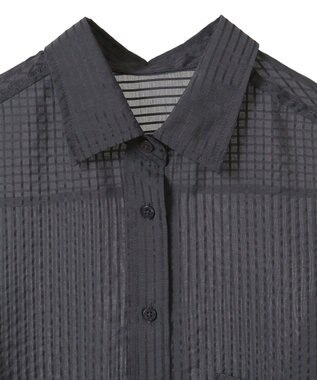 AMERICAN HOLIC シャドーストライプオーバーシャツ Charcoal Gray