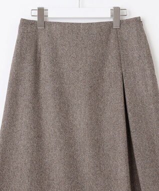 J.PRESS LADIES 【セットアップ対応】ウールストレッチツイード スカート ダークブラウン系