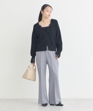 earth music&ecology センターシームフレアパンツ Gray