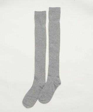 WEGO 切替リブニーハイソックス グレー