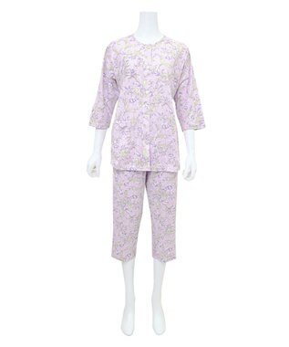 Wing 【数量限定　特別価格】　パジャマ　７分袖・８分丈ズボン　綿100％　天竺素材　やわらかな肌ざわり　ウイング／ワコール　EP8972 パープル