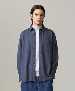 ウールコットン ダブルカバーツイルシャツ