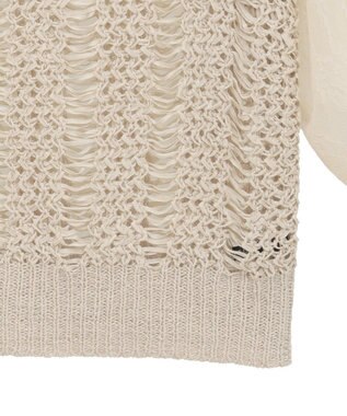 YECCA VECCA 【archive】テープヤーン袖レースプルオーバー Beige