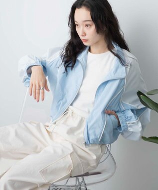 WEGO ナイロントラックブルゾン サックス