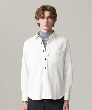 ウールコットン ダブルカバーツイルシャツ