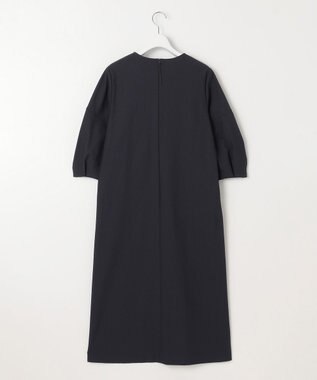 自由区 S 【WEB限定・洗える】カラミストレッチパフスリーブ ワンピース ネイビー系