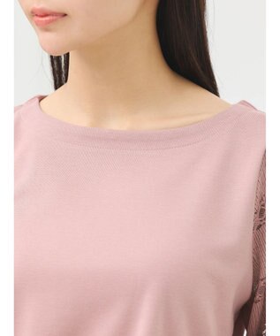 earth music&ecology フレア袖レースプルオーバー Pink