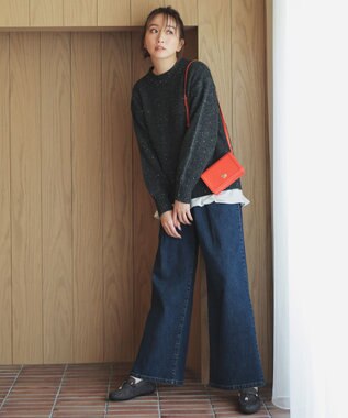 ANY L 【ウエストゴム】タックワイドデニム インディゴ