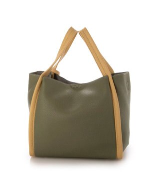 UNBILLION カシュカシュ cachecache / ミニショルダー付きソフトレザー調ミニトートバッグ カーキミックス