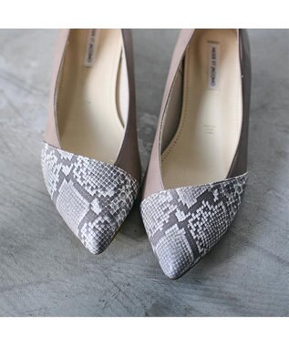 MODE ET JACOMO <MODE ET JACOMO>ポインテッドウェッジソールパンプス オークコンビ