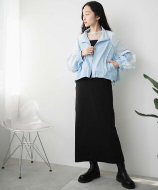 WEGO ナイロントラックブルゾン サックス