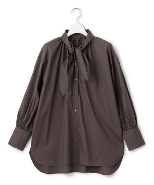 J.PRESS YORK STREET 【WOMEN】コットンボータイ ブラウス グレー系