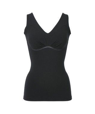 BRADELIS New York 【Yukine inc. 】ゆきねえ365綿混モアらくフルカップブラキャミ23 補正下着 締め付けすぎない快適シェイパー ブラック