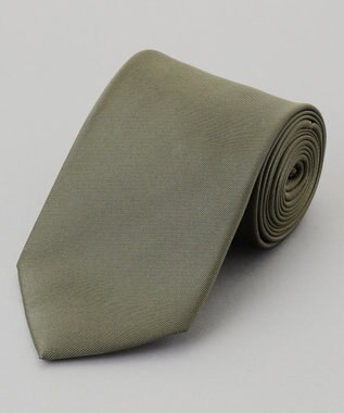 GOTAIRIKU 定番【日本製】シルク ネクタイ_無地 オリーブ系