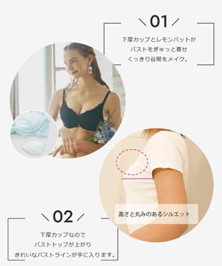 San-ai Resort（三愛水着楽園） 【northerly bra フィットシリーズ 谷間メイク】 カシュクールレースモールド ブラジャー＆ショーツSet B～Fカップ ブルー
