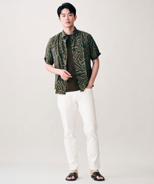 JOSEPH ABBOUD 【オリジナルジャージ生地/サラリ清涼/上質感】コンパクトブロックリンクス ドレス Ｔシャツ ダークブラウン系
