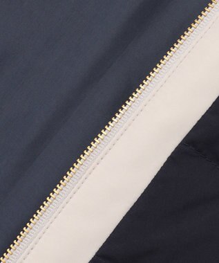 ANY SIS 【2WAY】ノーカラーダウン ジャケット ネイビー×ベージュ