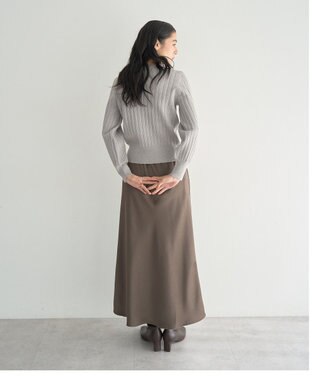 YECCA VECCA 金釦ミニケーブルニット Charcoal Gray