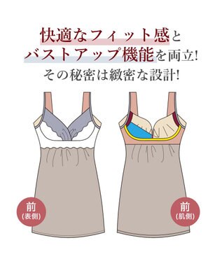 BRADELIS New York 【BRADELIS NewYork peace】綿混キャッチャーカップレースブラスリップ ボディラインをカバーする補整スリップ グレージュ