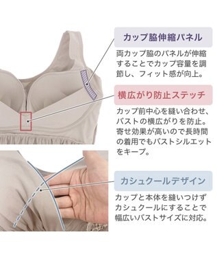 BRADELIS New York 【BRADELIS NewYork peace】綿混キャッチャーカップレースブラスリップ ボディラインをカバーする補整スリップ グレージュ