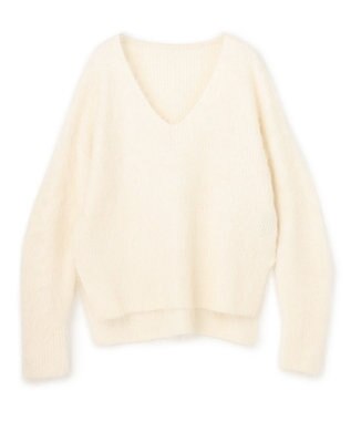 uncrave アルパカニット Vネックトップス オフ