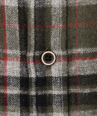 JOSEPH ABBOUD 【柔らかな肌触り/暖かい】 ラフィーコットンフランネルシャツ カーキ系4