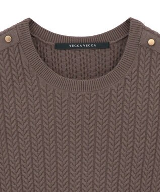 YECCA VECCA 金釦ミニケーブルニット Charcoal Gray