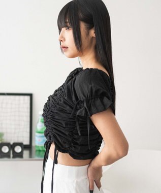 WEGO 2WAYドロストブラウス ブラック