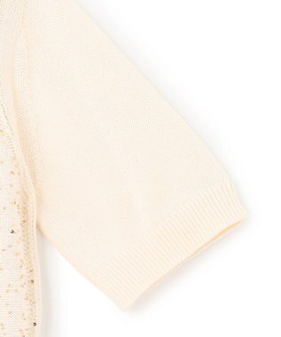 BEIGE， 【洗える】FENNEL / コットンスパンコール半袖ニット Meringue