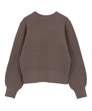 YECCA VECCA 金釦ミニケーブルニット Charcoal Gray