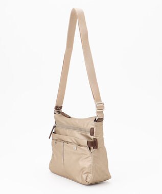 LA BAGAGERIE モノグラム　スクエアナイロンショルダー　Sサイズ ゴールド