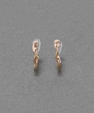 Phoebe 【金属アレルギー対応】【痛くないシリーズ】モーションメタルクリスタルループフィットイヤリング　シャンパンゴールド シャンパンゴールド
