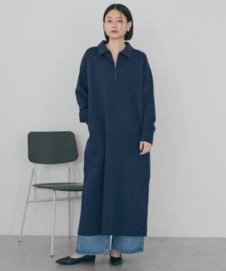 AMERICAN HOLIC 【選べる丈】ハーフZIPワンピース Light Gray Mixture